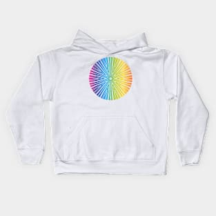 Barcode Sunburst Circle (Full Spectrum) Kids Hoodie